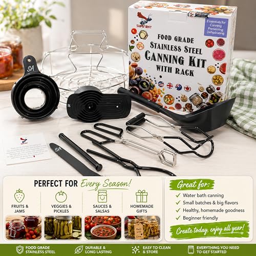 Complete Canning Supplies Starter Kit (Black)