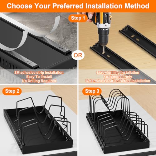 2 Pack 16.5" Deep Expandable Pots and Pans Organizer Under Cabinet (2 Pack)