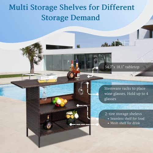 Outdoor Wicker Bar Table