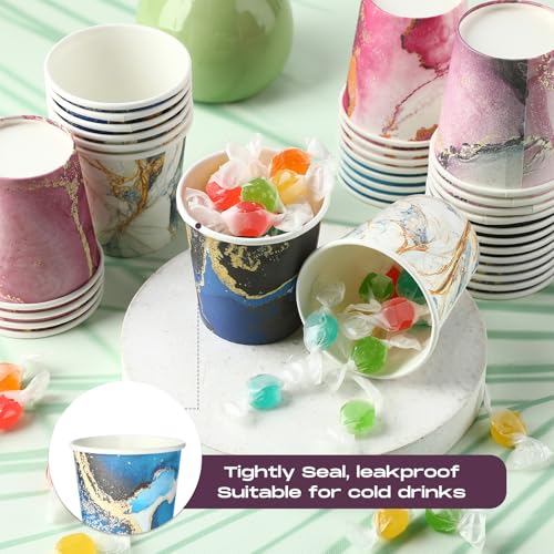1000 Pcs Disposable Paper Cups Small (Marble / 2.36*2.4*1.73 inches, 3.7oz)