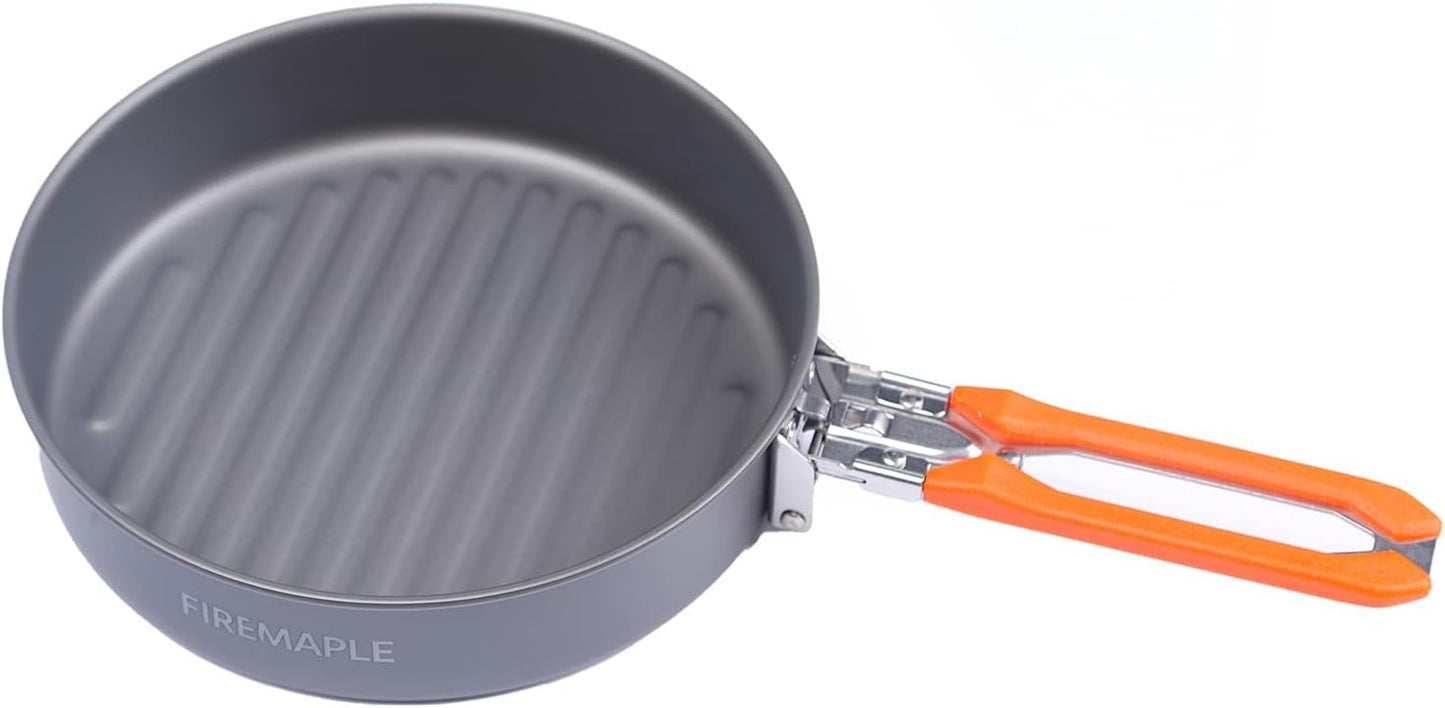 Fire-Maple Feast 4 Piece Camping Cookware Cookware Cookware Kit Outdoor Cookware Set with Pots, Kettle, Saucepans and Spatula for Hiking Fishing Picnic