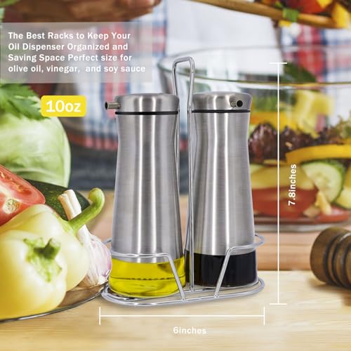 Oil And Vinegar Dispenser Set with Caddy (Clear)