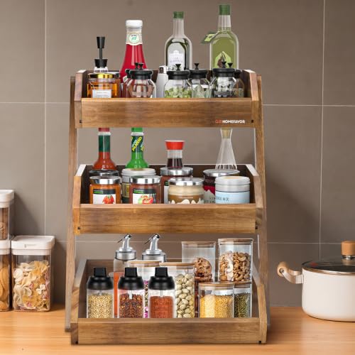 3 Tier Acacia Wood Fruit Basket for Kitchen (Acacia Wood / 3-Tier)