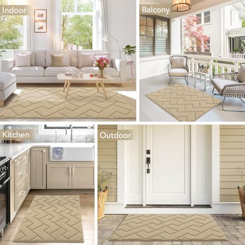 Front Door Mat Outside Entrance (Beige / 35" x 24" (Rectangular))