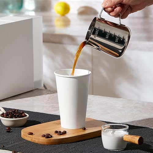 210Pack 16oz Disposable Paper Coffee Cups White Hot Coffee Cups (16oz)