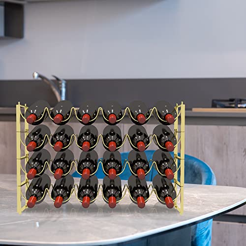 4 Tier Wine Rack (Gold / 24-Bottle)