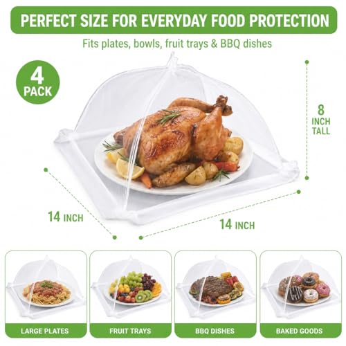 Food Cover 4 Pack Mesh Food Tent (4*14inch)