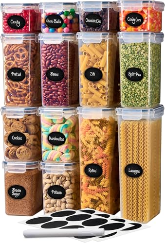 Set of 14 Airtight Food Storage Containers for Pantry Organization and Storage (14 Count)