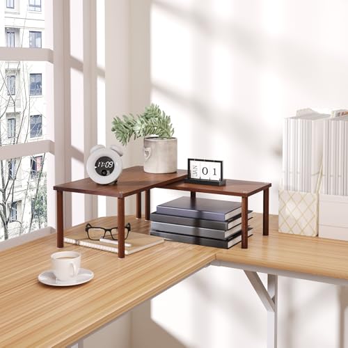 2 Pack Cabinet Organizer Shelf (15.8"W / Brown)