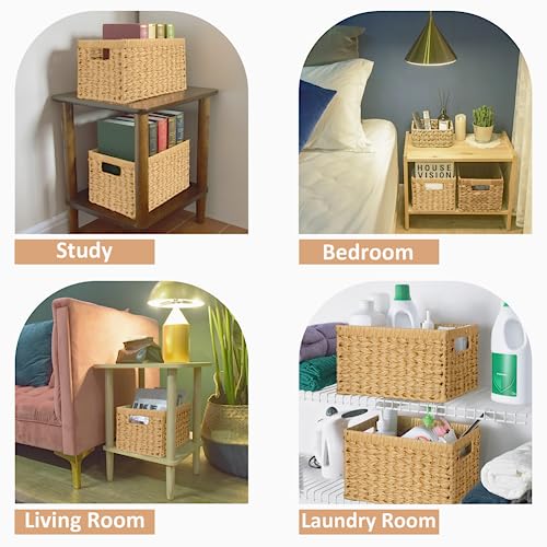 Wicker Storage Baskets (Natural / 13"L x 8¼"W x 7"H)