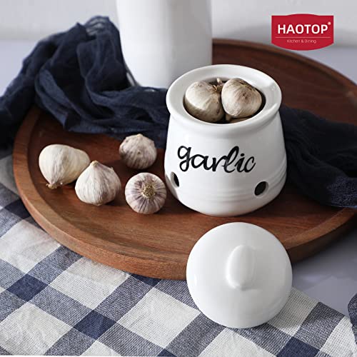 Garlic Keeper with Lid (White)