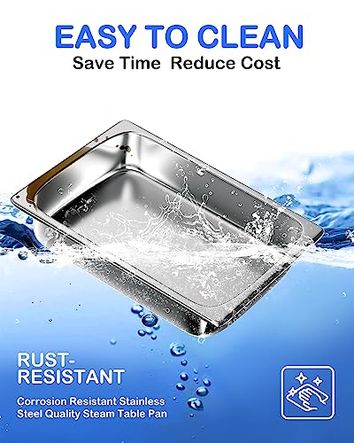 Stainless Steel Steam Table Hotel Pan Set 1 (6" Deep / 1/2 Size)