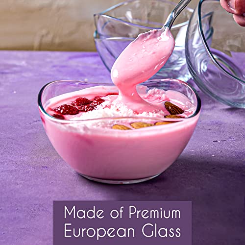 CRYSTALIA Small Glass Bowls for Kitchen Prep (6 Count)