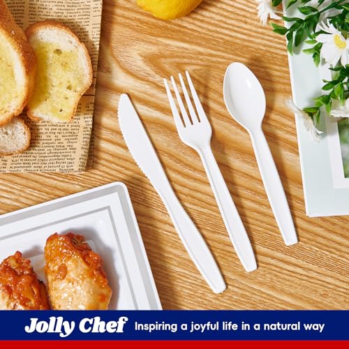 360 Count White Plastic Silverware Heavy Duty (White / Cutlery)