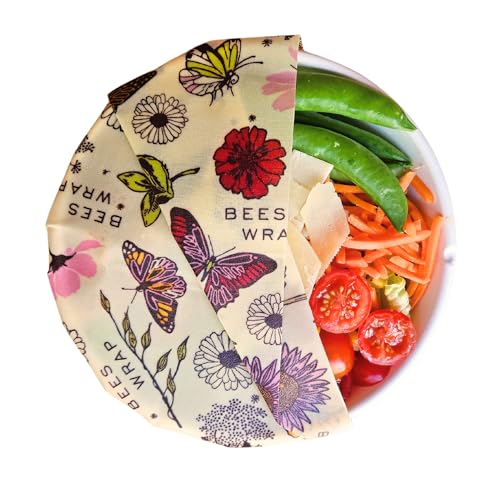Beeswax Food Wraps (Meadow Magic / 2 Large & 3 Medium)
