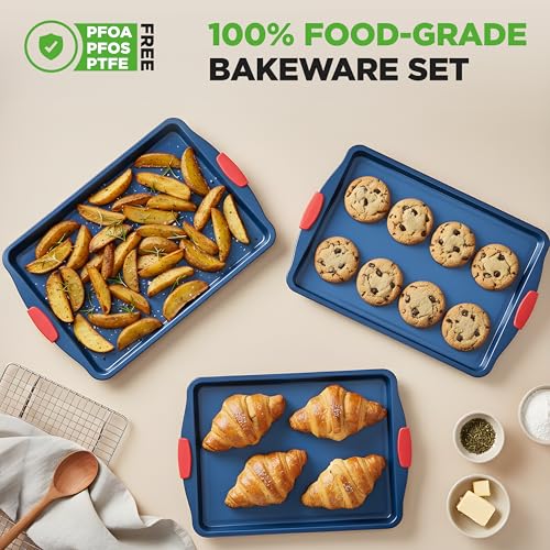 Nonstick 3 Piece Baking Pans Set (3-Piece Set)