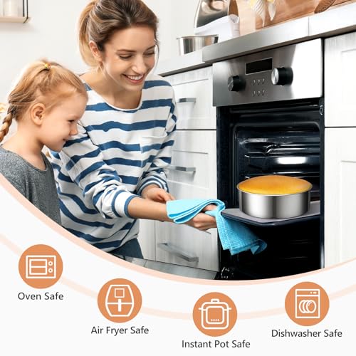 4/7/9-Inch Cake Pan Set, Removable Bottom, 304 Stainless Steel (4 Inch, 7 Inch, 9 Inch (Set of 3))