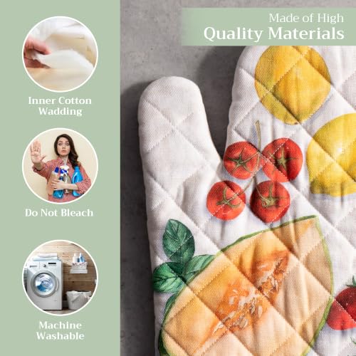 Maison d'Hermine Oven Gloves 100% Cotton Oven Mitt (078 - Gourmand / 7.5" x 13" (Oven Mitt))