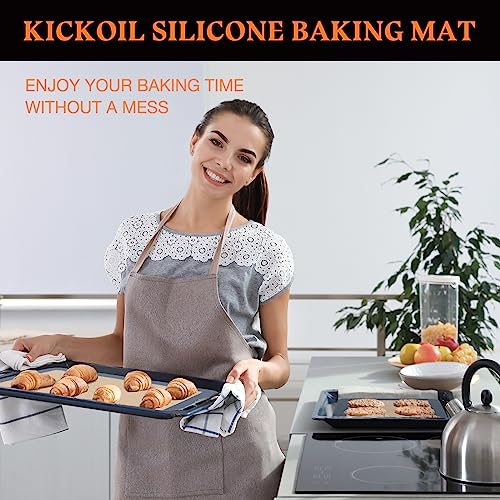 Silicone Baking Mat 2 Pack ((16.5" x 11.6") 2 Half Sheet Grey)