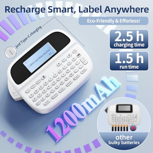 M950 Label Maker Machine with Tapes (White)