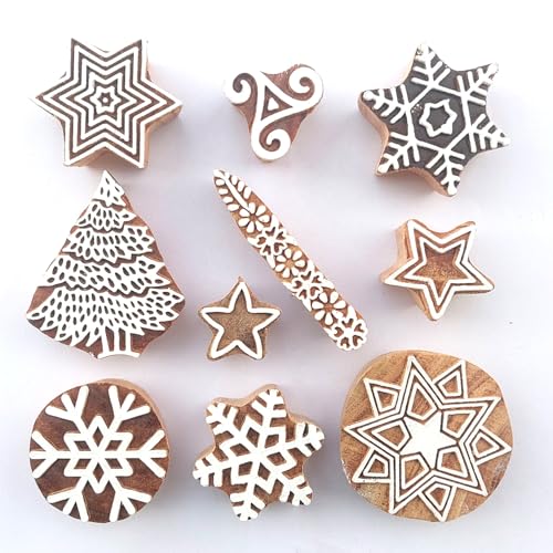 Star Wooden Block Printing Stamps (10 Pcs / Bulk01_10e)