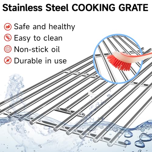 15'' x 22.5'' Stainless Steel Grill Cooking Grid Grate for Weber (15''D x 22.5''W)