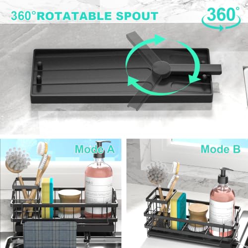 Sponge Holder for Kitchen Sink (Black)