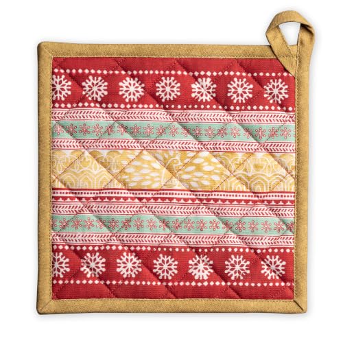 Pot Holders 100% Cotton Potholders (067 - Sofia / 8" x 8" (Pot Holder Pack of 1))
