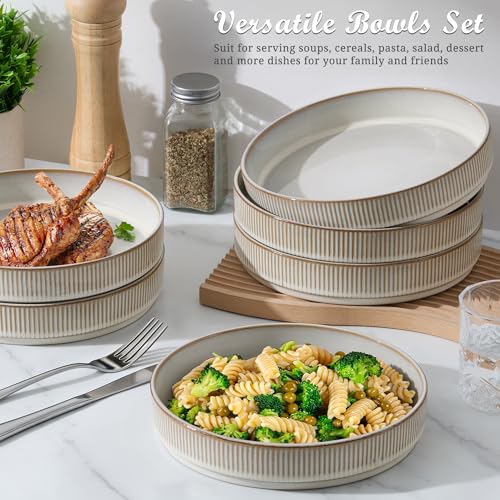 Pasta Bowls Set of 6 (Creamy Beige)