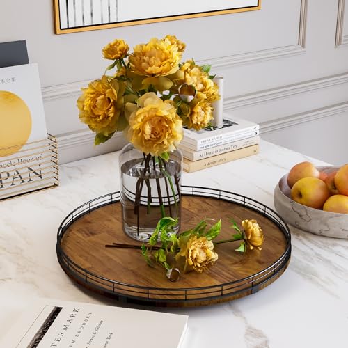 18 Inch Farmhouse Oak Lazy Susan Organizer