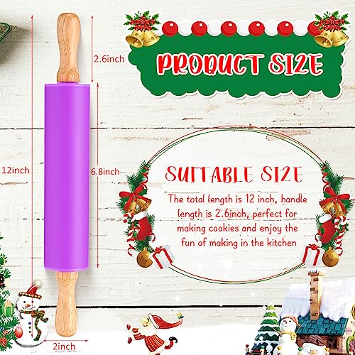 12 Pcs Small Rolling Pin Kids 12 Inch Mini Silicone Rolling Pin (12 Count)