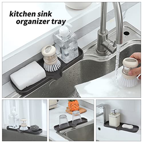 Silicone Soap Dish with Drain Spout (Coffee / L(12"×4"))