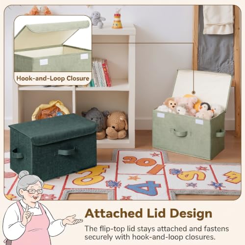 Memory Keepsake Storage Box (Sage Green&Dark Green / Large-2 Pack)