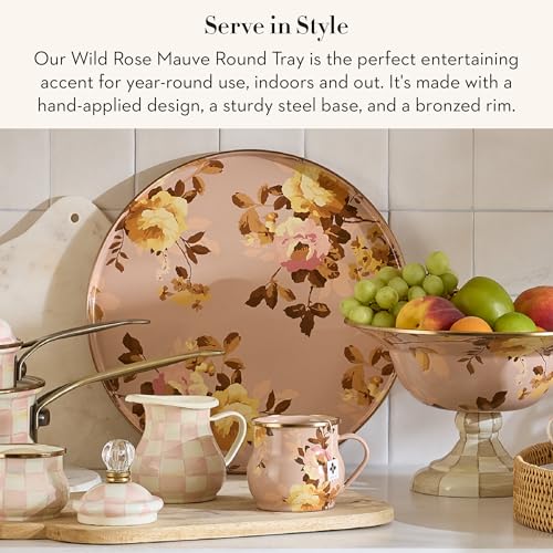 Enamel Round Tray (Mauve Wild Rose)