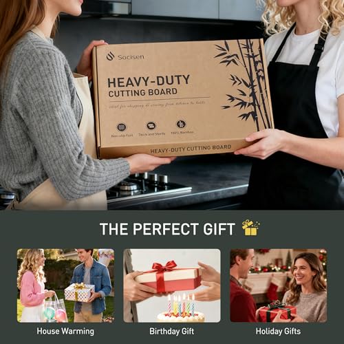 Extra Large Bamboo Wooden Cutting Board Wood Cutting Boards for Kitchen (23.5"L x 18"W)