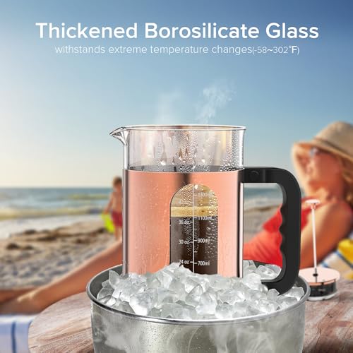 French Press Coffee Maker 51oz (Upgraded Stainless Steel Copper / 51oz)