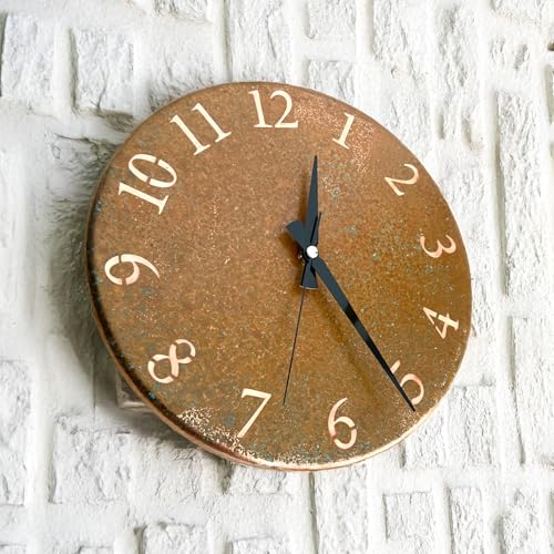 Handmade Pure Copper Wall Clock for Home Decoration (Rusty Numbers / 11)