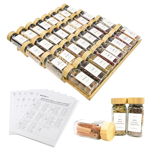 Spice Drawer Organizer with 35 Bamboo