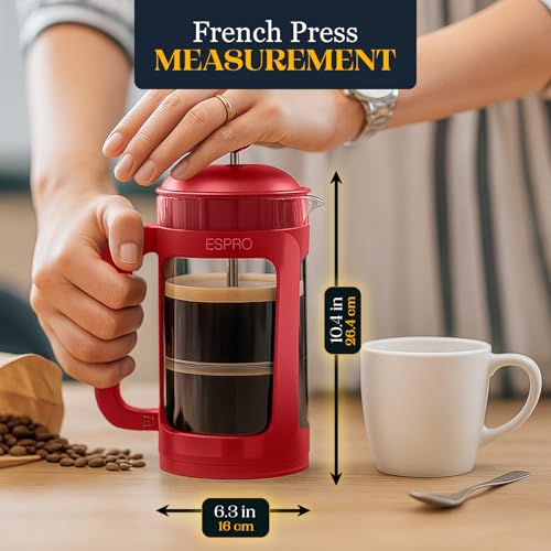P3 French Press Coffee Maker (Red / 32 oz)