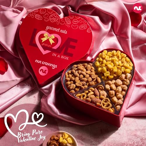 Mixed Nuts Heart Shaped Gift Basket