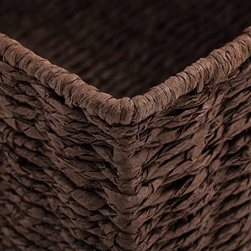 Storage Baskets for Organizing (13 x 13 x 7.5 inches / Dark Brown)