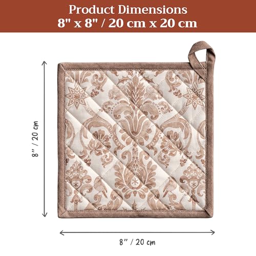 Pot Holders 100% Cotton Potholders (121 - Allure / 8" x 8" (Pot Holder Pack of 2))