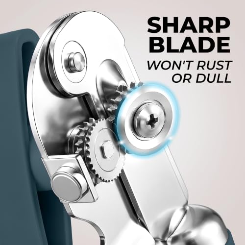 Stainless Steel Swing Open Manual Can Opener Comfortable Grip (Green / Swing Open)