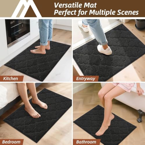 Kitchen Rugs Non Slip Washable 32"x48" (Black / 32"X 48")