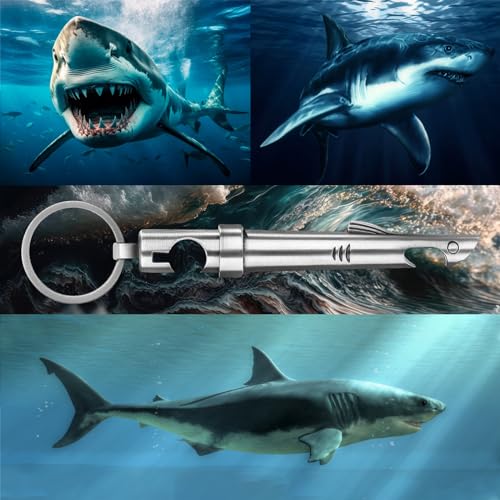 2-in-1 Shark Bottle Opener, Novelty Keychain Corkscrew Wine Opener, Beer Bottle Opener, Wine & Beer Gifts for Men, Father's Day Gifts, Christmas Gifts, Birthday Gifts, Dark Silver (Metallic Silver)