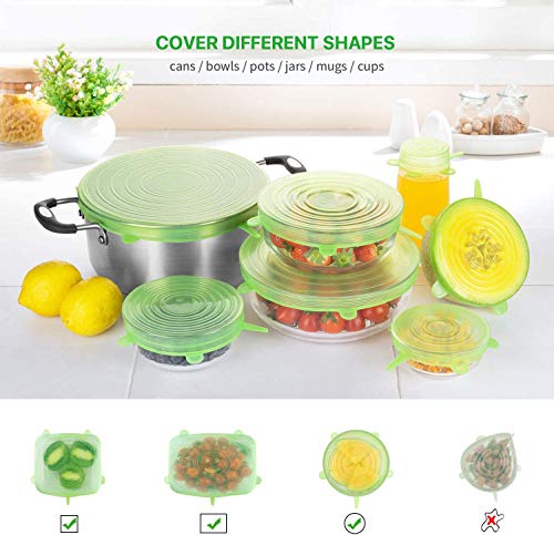 Silicone Stretch Lids for Food Storage in Fridge (Blue+Green)