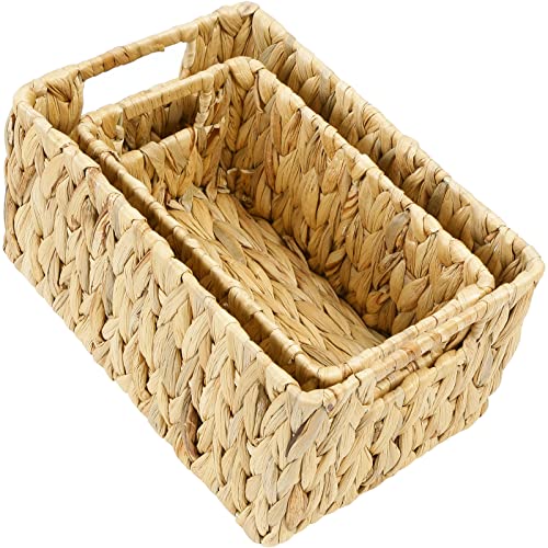 Water Hyacinth Storage Baskets (12 x 8 x 6 inches / Natural (Water Hyacinth))