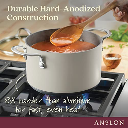 Achieve Hard Anodized Nonstick Saucepot with Lid (Saucepot (4 Quart) / Silver)