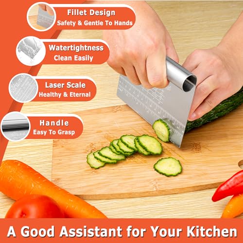 Bench Scraper Dough Chopper Onion Holder for Slicing Slicer Onion Cutter with Protective Cover and Anti