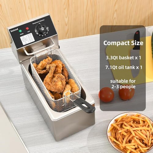 Electric Deep Fryer with Basket for Home Use (80)